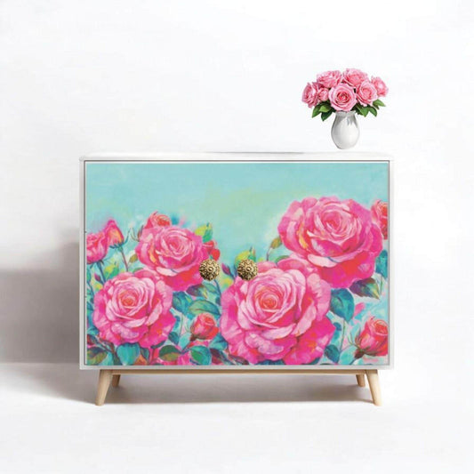 Decoupage Paper for Furniture I Decorative Paper I Tissue Paper I Furniture DIY I Furniture Upcycling I DIY Decor I Furniture Art I Upcycle!  Decoupage paper for furniture.  Elevate your furniture and craft projects with our stunning decoupage paper, featuring the unique &quot;Pink Roses Garden&quot; design. This eye-catching paper combines beautiful watercolor pink roses . Perfect for adding a touch of flair to any DIY project. Pastel color decoupage paper. Pink decoupage paper. Roses decoupage paper