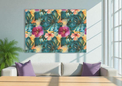 Tropical Floral Decoupage Paper for Furniture DIY Projects. This Tropicsl Floral Tissue Paper is perfect for furniture upcycling projects. This tropical desgin  Decoupage Paper can be used to create your own wall art. This  stunning decoupage paper combines beautiful watercolor styel tropical flowers and leaves design making it perfect for adding a touch of Summer flair to your home decor. This furniture upcycling tissue paper design is printed on high quality tissue paper and vibrant colors.