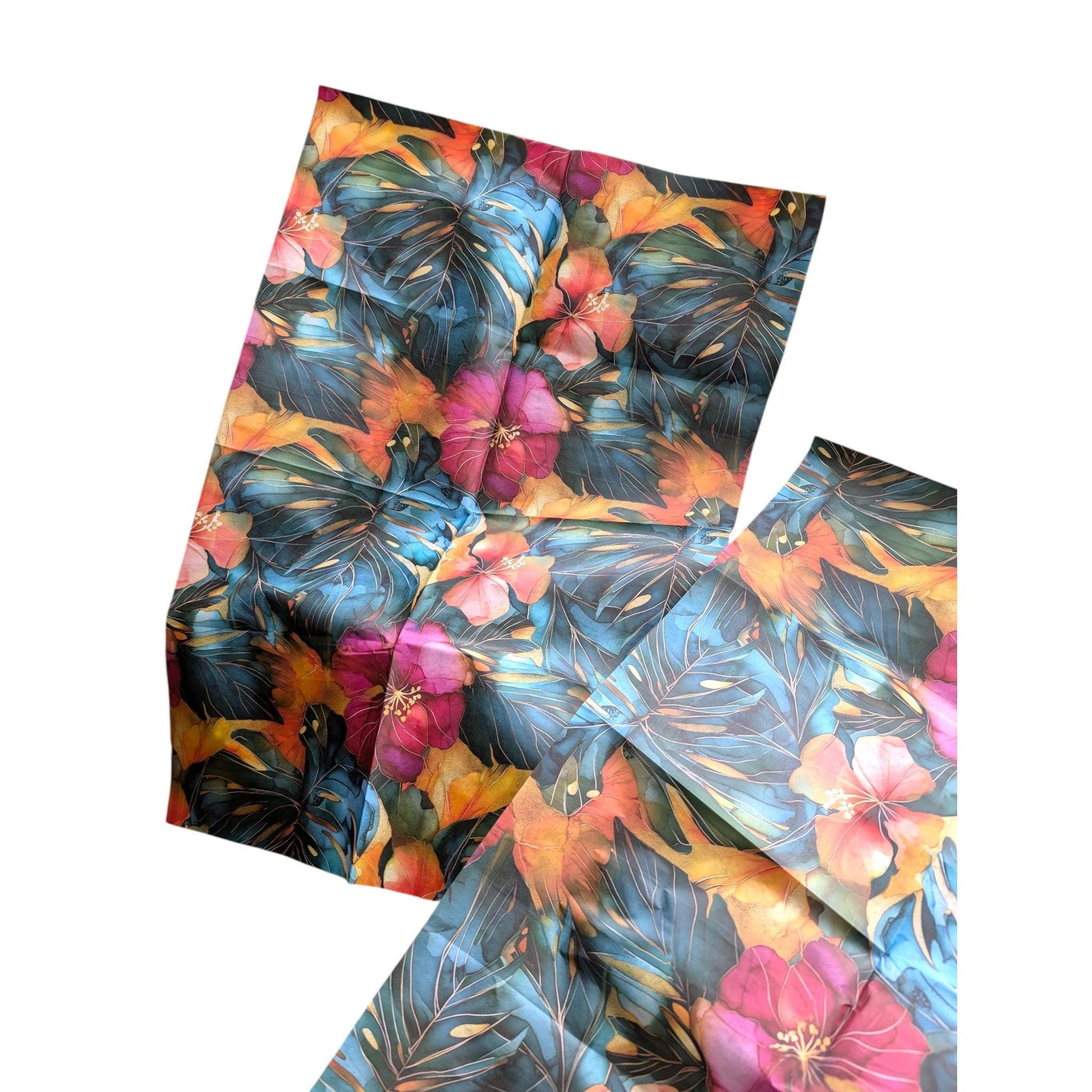 Tropical Floral Decoupage Paper for Furniture DIY Projects. This Tropicsl Floral Tissue Paper is perfect for furniture upcycling projects. This tropical desgin  Decoupage Paper can be used to create your own wall art. This  stunning decoupage paper combines beautiful watercolor styel tropical flowers and leaves design making it perfect for adding a touch of Summer flair to your home decor. This furniture upcycling tissue paper design is printed on high quality tissue paper and vibrant colors.