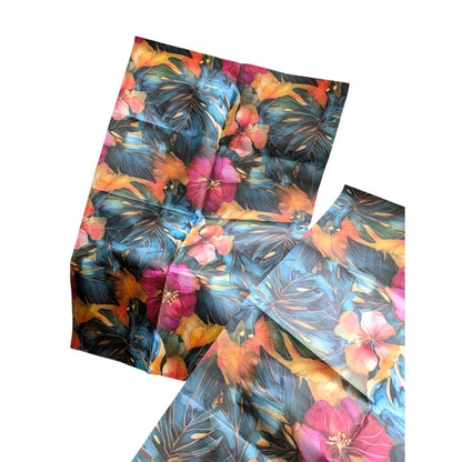 Tropical Floral Decoupage Paper for Furniture DIY Projects. This Tropicsl Floral Tissue Paper is perfect for furniture upcycling projects. This tropical desgin  Decoupage Paper can be used to create your own wall art. This  stunning decoupage paper combines beautiful watercolor styel tropical flowers and leaves design making it perfect for adding a touch of Summer flair to your home decor. This furniture upcycling tissue paper design is printed on high quality tissue paper and vibrant colors.