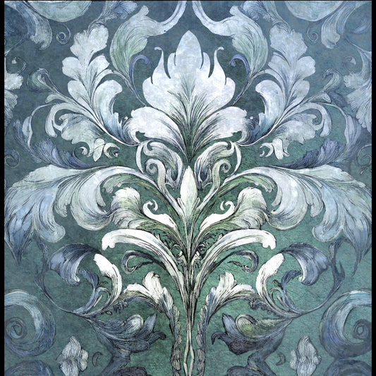 Damask Green Decoupage Paper for Furniture I Decorative Paper I Tissue Paper I Furniture DIY I Furniture Upcycling I DIY Decor I Furniture Art I Upcycle. Decoupage paper for furniture.  Elevate your furniture and craft projects with our stunning decoupage paper, featuring the unique &quot;Damask Green Pattern&quot; design.  Perfect for adding a touch of flair to any DIY project.  Use it for various art projects, scrapbooking, card making, or any creative endeavor that requires a pop of personality.